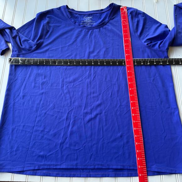 L.L. Bean Jersey Stretch Blue pullover shirt long sleeved size 3X - Picture 6 of 7